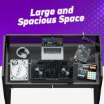 YooKoo Foldable DJ Booth for Tool-Free Assembly, DJ Table with White & Black Scrims, Metal Frame DJ Facade, DJ Stand with Cable Hole and Carry Bag, for Parties & Events & Small Studios