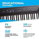 Alesis Recital - 88 Key Digital Piano Keyboard with Semi-Weighted Keys, 2x20W Speakers, 5 Voices, Split, Layer and Lesson Mode, FX and Piano Lessons