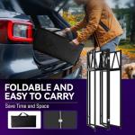 RDCMKL DJ Table Stand Portable Booth, All-Metal Heavy-Duty Foldable DJ Stand, Iron Plate Surface DJ Facade Booth, with 8 Machine-Washable Scrims, Travel Bag