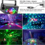 OIEZISRO Party Lights Dj Disco Ball Light, LED Stage Strobe Lights Sound Activated with Remote Control for Xmas Club Bar Parties Holiday Christmas Birthday Wedding Home Decorations