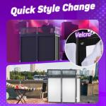 YooKoo Foldable DJ Booth for Tool-Free Assembly, DJ Table with White & Black Scrims, Metal Frame DJ Facade, DJ Stand with Cable Hole and Carry Bag, for Parties & Events & Small Studios