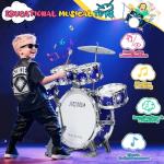 Upgraded Drum Set for Kids 3-5 Toddler Toy Ages 2-4 Jazz Drums Kit with Stool Musical Instrument Toys for 3 4 5 Year Old Girls Boys Gifts