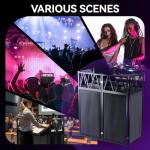 RDCMKL DJ Table Stand Portable Booth, All-Metal Heavy-Duty Foldable DJ Stand, Iron Plate Surface DJ Facade Booth, with 8 Machine-Washable Scrims, Travel Bag