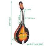 Elegant Mandolin Musical Instrument,A Style Mandolin Instrument with Guard Board,Glossy Sunburst Finish
