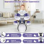 M SANMERSEN Kids Toys Jazz Drum Set - Upgraded Rock Drum Kit with Stool Musical Instruments Educational Birthday Christmas Toys Gifts for Toddlers Child Boys Girls Aged 3 4 5 6 7 8 Year Old