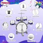Upgraded Drum Set for Kids 3-5 Toddler Toy Ages 2-4 Jazz Drums Kit with Stool Musical Instrument Toys for 3 4 5 Year Old Girls Boys Gifts