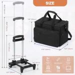 LUCKUP DJ Cable Organizer Bag with Wheels, Detachable Trolley System, 900D Water-Resistant DJ Equipment Storage Organizer with Padded Dividers Laptop Compartment for Musicians, Audio Engineers