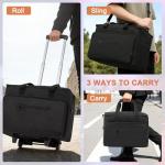 LUCKUP DJ Cable Organizer Bag with Wheels, Detachable Trolley System, 900D Water-Resistant DJ Equipment Storage Organizer with Padded Dividers Laptop Compartment for Musicians, Audio Engineers