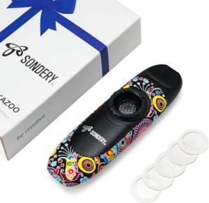 Sondery Professional Kazoo Wind Instrument with 5 Membranes, Lanyard and Pouch