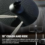 Xkorce Electronic Drum Set Electric Drum Kit with 4 Quiet Mesh Pads and 6" Kick Drum, 360 Sounds, Headphones, Sticks, Dual Bluetooth function, Suit for Beginner