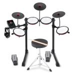 Alesis Turbo Max Electric Drum Set with Quiet 8" Mesh Pads, Lessons, Bluetooth and Accessories, Foldable