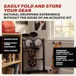 Alesis Turbo Max Electric Drum Set with Quiet 8" Mesh Pads, Lessons, Bluetooth and Accessories, Foldable