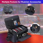 Aleemin Large DJ Cable File Bag with 8 Detachable Dividers, DJ Bag Padded with Multi-Compartment & Pockets for Music Equipment, DJ Travel Gig Bag Cords Organizer for Musician Instrument