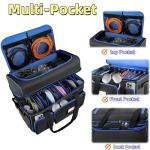 DJ Cable Organizer Bag with Wheels,Soft Gig Bag for DJ Equipment with 9 Detachable Dividers, Padded Multi-Pocket Storage Case for Microphone, Cord, Headset & Music Accessories