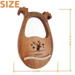 Miwayer Lyre Harp Kit 16 Strings Musical Instrument Mahogany Body Reindeer Totem Professional Harp Instrument with Accessories and Case (Wood)