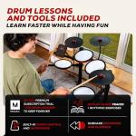 Alesis Turbo Max Electric Drum Set with Quiet 8" Mesh Pads, Lessons, Bluetooth and Accessories, Foldable
