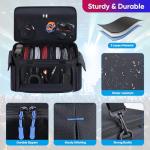 Aleemin Large DJ Cable File Bag with 8 Detachable Dividers, DJ Bag Padded with Multi-Compartment & Pockets for Music Equipment, DJ Travel Gig Bag Cords Organizer for Musician Instrument