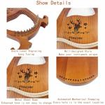 Miwayer Lyre Harp Kit 16 Strings Musical Instrument Mahogany Body Reindeer Totem Professional Harp Instrument with Accessories and Case (Wood)