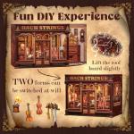 CUTEFUN Book Nook Kit - 3D Puzzle Musical Instrument Store Bookend Bookshelf Decor for Adults, Tiny House Miniature Model Building Kits, DIY Crafts Gifts for Teens & Book Lovers (Bach Strings)