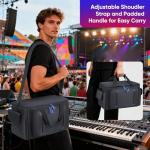 Aleemin Large DJ Cable File Bag with 8 Detachable Dividers, DJ Bag Padded with Multi-Compartment & Pockets for Music Equipment, DJ Travel Gig Bag Cords Organizer for Musician Instrument