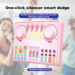 Podcast Equipment Bundle for 2: Audio Interface & DJ20 Mixer with XLR Mic, Voice Changer, 2400mAh Battery for Podcasting, TikTok Live Streaming, and Gaming (Pink)