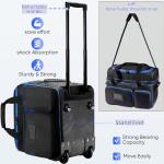 DJ Cable Organizer Bag with Wheels,Soft Gig Bag for DJ Equipment with 9 Detachable Dividers, Padded Multi-Pocket Storage Case for Microphone, Cord, Headset & Music Accessories