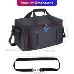 Aleemin Large DJ Cable File Bag with 8 Detachable Dividers, DJ Bag Padded with Multi-Compartment & Pockets for Music Equipment, DJ Travel Gig Bag Cords Organizer for Musician Instrument