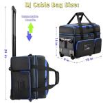 DJ Cable Organizer Bag with Wheels,Soft Gig Bag for DJ Equipment with 9 Detachable Dividers, Padded Multi-Pocket Storage Case for Microphone, Cord, Headset & Music Accessories