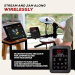 Alesis Turbo Max Electric Drum Set with Quiet 8" Mesh Pads, Lessons, Bluetooth and Accessories, Foldable