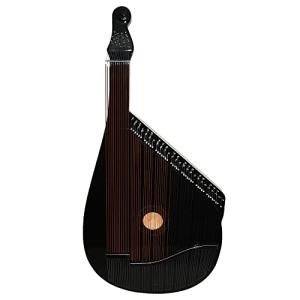 New Traditional Folk Ukrainian Bandura Chromatic 56 Strings Musical Instrument Black Color, Trembita Lviv Bandura Chernigiv Type Original Sound