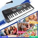 M SANMERSEN Kids Piano Keyboard, Piano for Kids with Microphone Portable Electronic Keyboards for Beginners 37 Keys Musical Toy for 3/4/5/6 Year Old Girls Boys