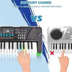 M SANMERSEN Kids Piano Keyboard, Piano for Kids with Microphone Portable Electronic Keyboards for Beginners 37 Keys Musical Toy for 3/4/5/6 Year Old Girls Boys