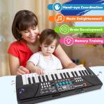 M SANMERSEN Kids Piano Keyboard, Piano for Kids with Microphone Portable Electronic Keyboards for Beginners 37 Keys Musical Toy for 3/4/5/6 Year Old Girls Boys