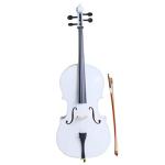Pinikuyiro Full-Size Cello, Beginner Cello 4/4, Acoustic Cello Kit with Portable Bag, Bow,Rosin, String Musical Instruments (White)