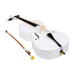 Pinikuyiro Full-Size Cello, Beginner Cello 4/4, Acoustic Cello Kit with Portable Bag, Bow,Rosin, String Musical Instruments (White)