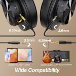 OneOdio A70 Bluetooth Over Ear Headphones, Wireless Headphones with 72H Playtime, Hi-Res, Built-in Mic, 3.5mm/6.35mm Wired Audio Jack for Studio Monitor & Mixing DJ Guitar AMP, Computer PC Gaming
