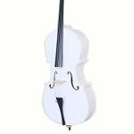 Pinikuyiro Full-Size Cello, Beginner Cello 4/4, Acoustic Cello Kit with Portable Bag, Bow,Rosin, String Musical Instruments (White)