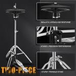 AKLOT Expanded-Size Electric Drum Set: 12'' Two-Piece Standalone Hi-Hat, Independent Kick Drum and 10'' Dual-Zone Snare, 12'' Triple-Zone Ride Cymbal, All Mesh Heads, 460 Sounds, USB MIDI (B-CORE541)