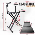 AxcessAbles Portable Two-Tier DJ Table Stand| Two Tier Piano Keyboard Stand for Sheet Music and Tablet | DJ Laptop and Controller Stand | Music Production Workstation | Booth Stand