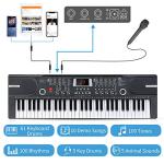 Hricane Piano Keyboard, 61 Keys Beginner Electronic Keyboard Portable Digital Music Keyboard, Early Education Music Instrument with Microphone & Music Sheet Stand