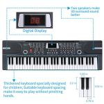 Hricane Piano Keyboard, 61 Keys Beginner Electronic Keyboard Portable Digital Music Keyboard, Early Education Music Instrument with Microphone & Music Sheet Stand