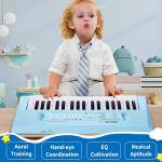 ZuzuBlooploo Kids Piano Keyboard, 37 Keys Portable Music Keyboard Early Learning Educational Electronic Music Piano Instrument Toys for 3 4 5 6 Year Old Boys and Girls (Blue)