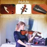4/4 Violin for Beginners, Acoustic Full Size Starter Kit for Adult Beginners, Stringed Musical Instrument w/Case, 2 Violin Bows, 2 Bridges, Strings, Rosin, Cleaning Cloth (MV500, Full)