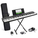 Alesis 88 Key Keyboard Piano with 480 Sounds, Speakers, USB MIDI, Carry-Bag, Stand, Headphones, Pedal and Piano Lessons for Beginners