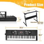 61 Key Keyboard Piano with Stand, Portable Electric Piano Keyboard Kit for Beginners with Stand, Microphone,Note Stickers, Music Rest, Digital Music Keyboard Built-In Speakers