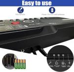 61 Key Keyboard Piano, Portable Electronic Keyboard Piano for Beginners with Speakers, Microphone, Sheet Music Stand, 100 Voices, 100 Rhythms, Digital Music Keyboard Built-In Speakers - Black