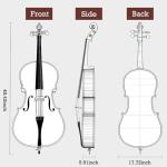 EMILOREY 4/4 Acoustic Full Size Cello Set with Portable Bag, Bow, Rosin, Stand,Cello Kit for Adults,Beginners, String Musical Instruments Natural Color