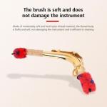 SquarezhenBo Red Saxophones Bend Neck Cleaning Brush Soft Clarinet Cleaner Microfiber Care Tool Woodwinds Neck Saver Clean Brushes for Tenor Bass Saxophones Wind and Woodwind Accessories