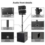 PRORECK Club 6000 15-inch 6000W P.M.P.O Stereo PA Speaker System Combo Set 4 Line Array Speakers, 2 15-inch Subwoofers with Bluetooth/USB Read/SD Card/Remote Control, for Party DJ Wedding Meeting