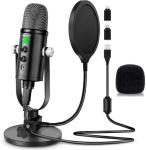 Microphone for Podcast, USB Microphone Kit for Phone, PC/Micro/Mac/Android,Professional Plug&Play Studio Mic with Stand for Gaming, Online Chatting, Videos, Voice Overs, Streaming